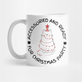 cat for christmas party design Mug